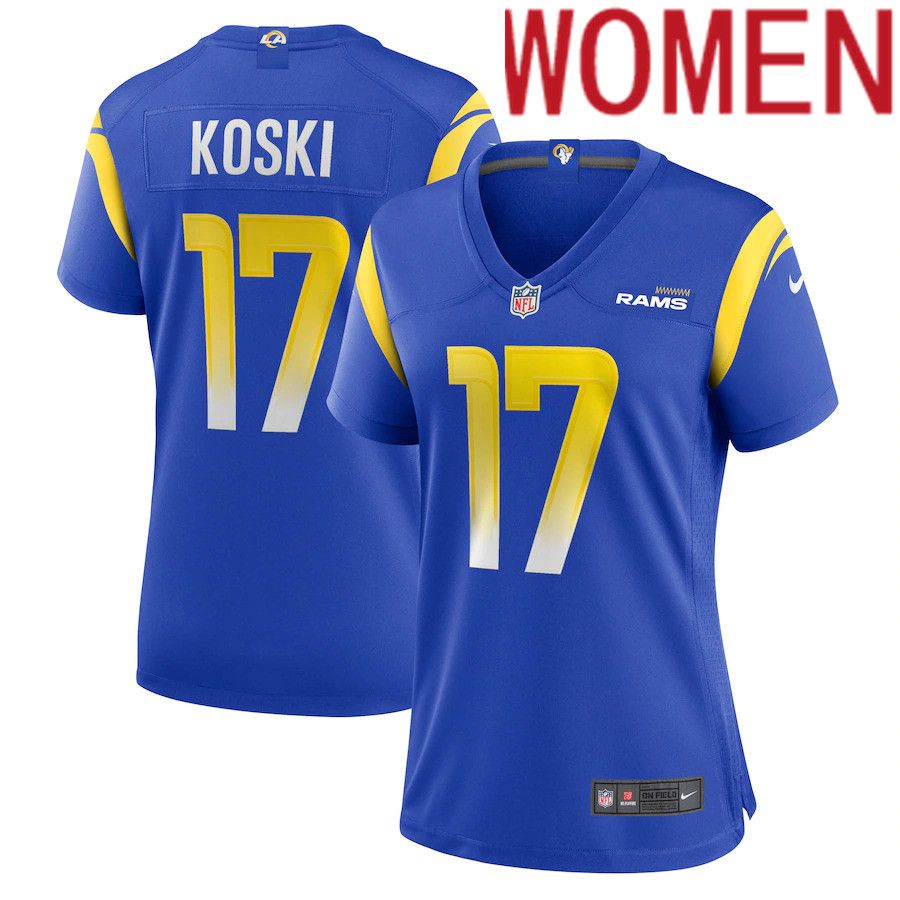 Women Los Angeles Rams #17 J.J. Koski Nike Royal Game Player NFL Jersey->women nfl jersey->Women Jersey